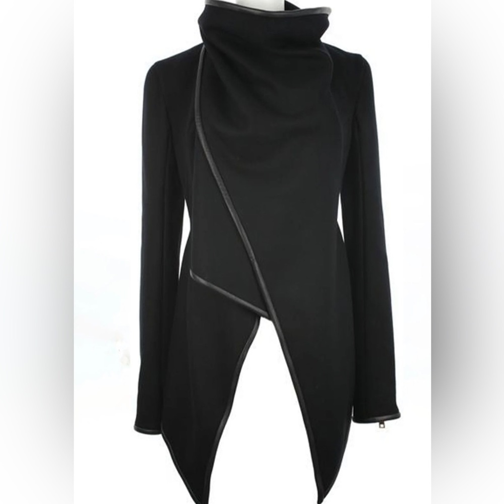 STYLEWE long sleeve punk plain daily outerwear sweater in color Black 2XL